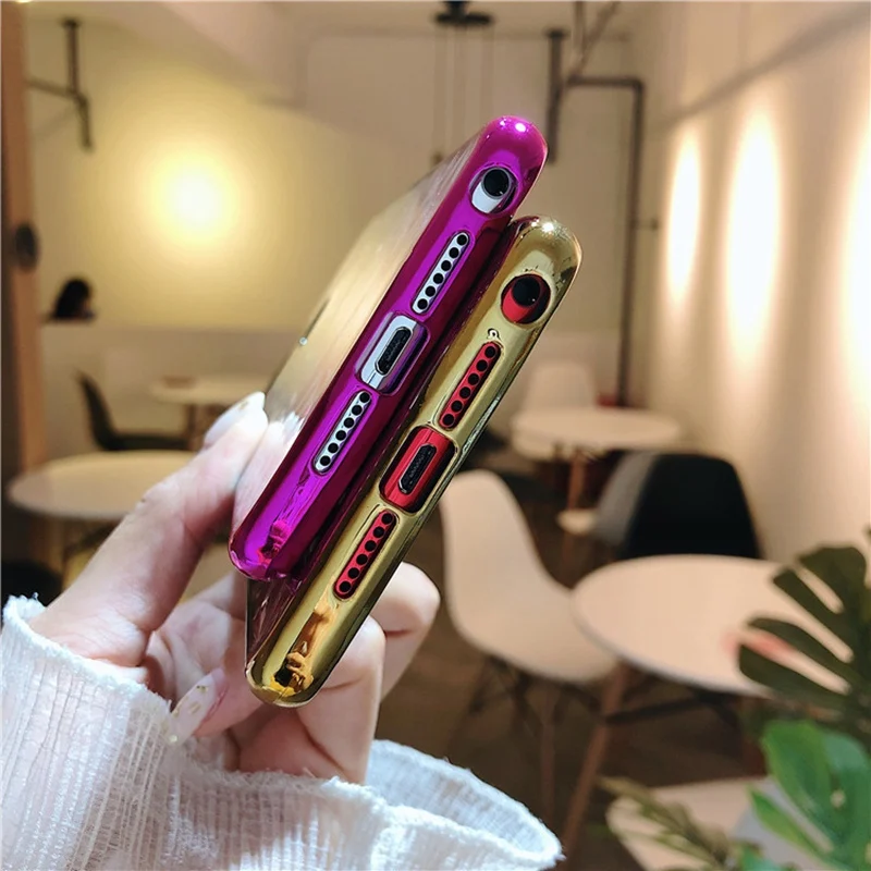 Simple 3D Gradient Plating Soft TPU Phone Case For OPPO A3 A5 A71 A83/A1 F7 F9 Pro R15 Pro Dream A77 F5 Youth/A73 R11S Plus