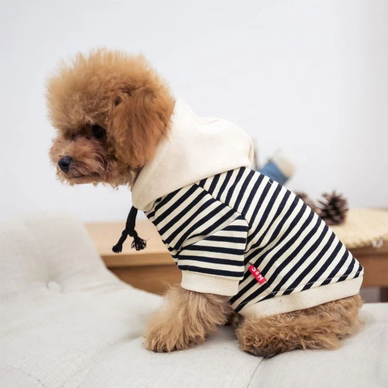 Лидер продаж качественные Модные полосатые толстовки для домашних животных футболка одежда собак подходит к хозяину собачкам и