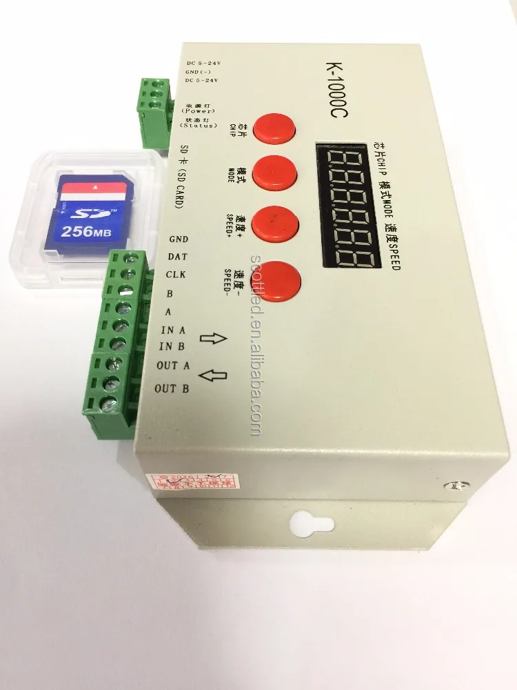 K-1000C with SD card 2048 pixels programmable pixel led light controller rgb led controller