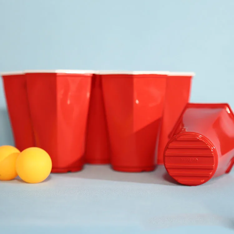 16oz square pp disposable plastic party cup red beer pong cups
