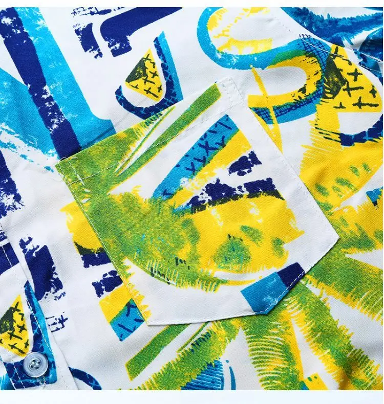  Китайский производитель Гавайские рубашки летние топы Новая блузка с коротким рукавом быстросохнущие мужские Гавайская пляжная одежда