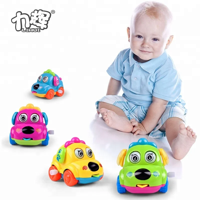 
Cheap Toys Mini Plastic Clockwork Wind UP Dog Car Toys Small For Baby 