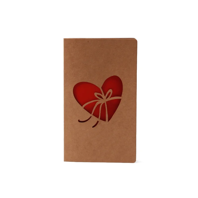 
Wholesale Custom High Quality Laser Cut Kraft Paper Valentine Love Greeting Card 