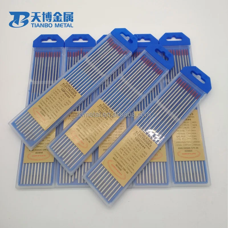 welding rods 1.8-2.2%Thorium RED color welding electrode manufacturer baoji tianbo metal company