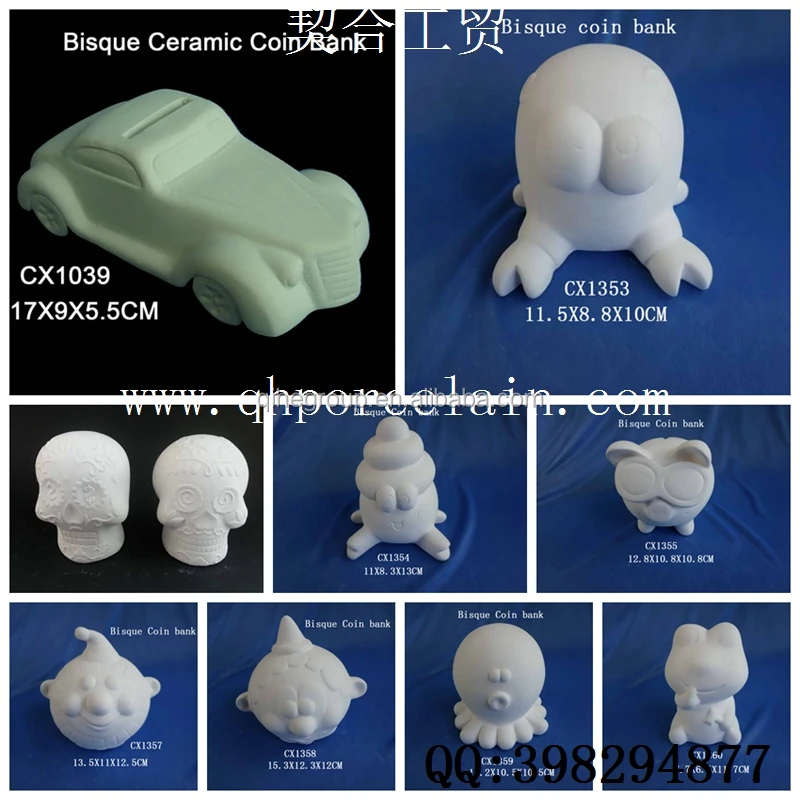 Неокрашенная доломит монета банка гипс Гном статуя бисквита Керамическая рамка автомобиля обувь фигурка