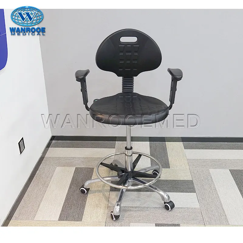 Hospital Doctor Rotation Stool Chair with Footrest and Armrest