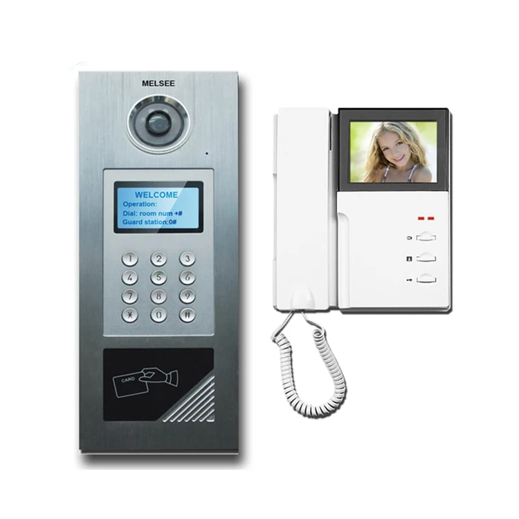 High quality video door phone intercom for multi apartments with handset