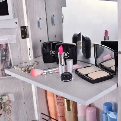 Christmas best gift wholesale revolving shaft cosmetics jewelry cabinets dressing lockers full length led body mirror cabinet