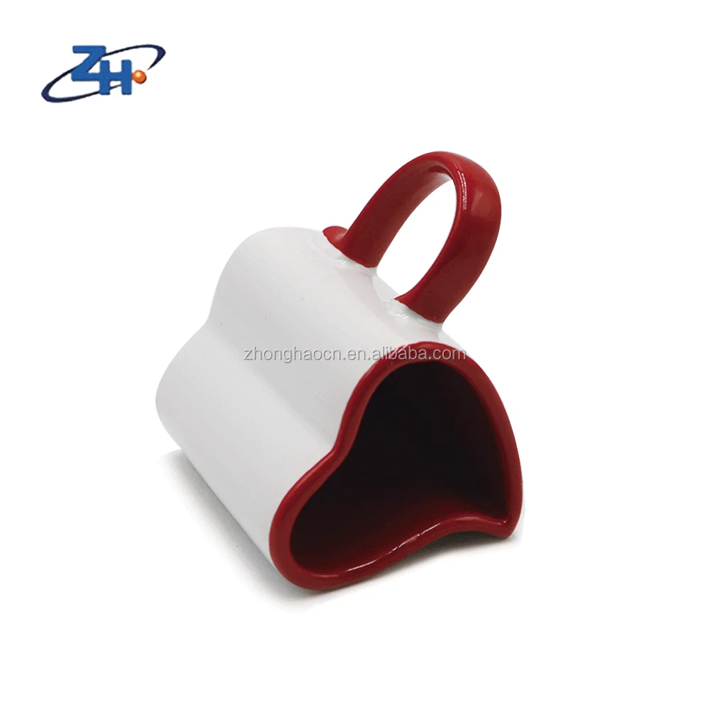Couple Mugs Innovative Fashion White Coffee Mugs Heart Shaped Ceramic Contemporary Good Sustainable HANDGRIP Presents Out White