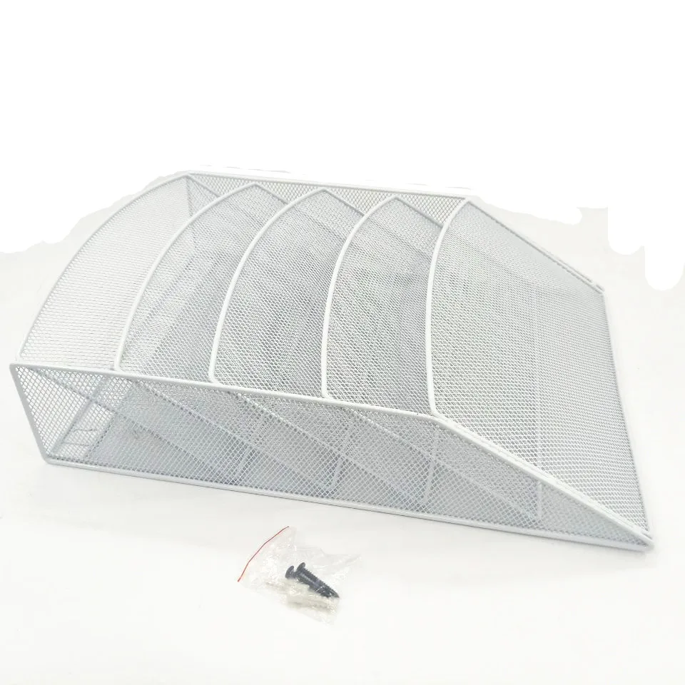 Amazon hot sale wideny powder coated stationery office school supply 5 tier metal mesh iron steel table desk wall file organizer