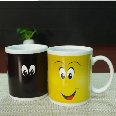 11oz Magic Coffee Heat Sensitive Mug Color Changing Heat Cup ,ceramic coffee mugs