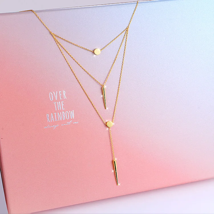 Alibaba In China Popular Style 925 sterling silver three layer chain necklace for girls