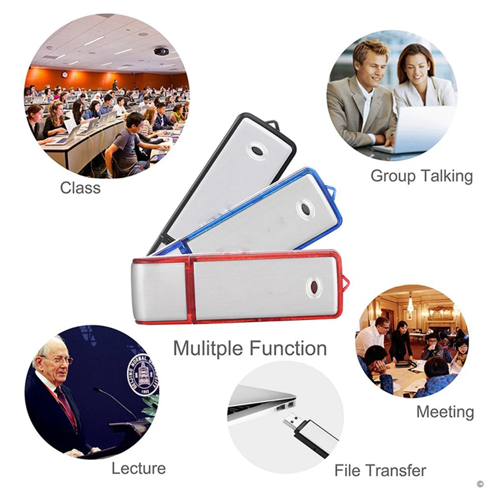 Support MP3 Player 8GB USB Flash Drive Mini Dictaphone