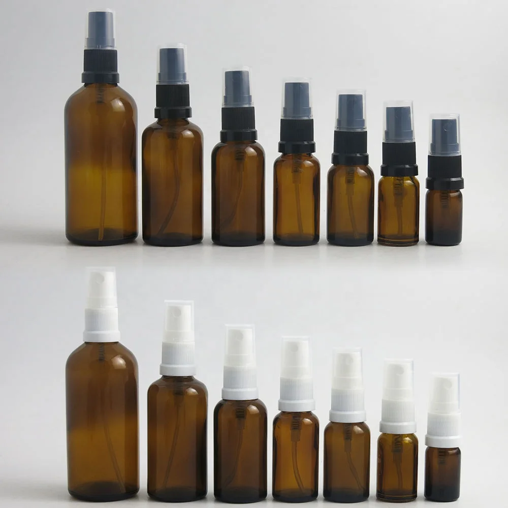 Small 5ml Perfume Spray Bottle 10ml 15ml 20ml 30ml 50ml 100ml Amber Glass Essential Oil Sprayer Bottle