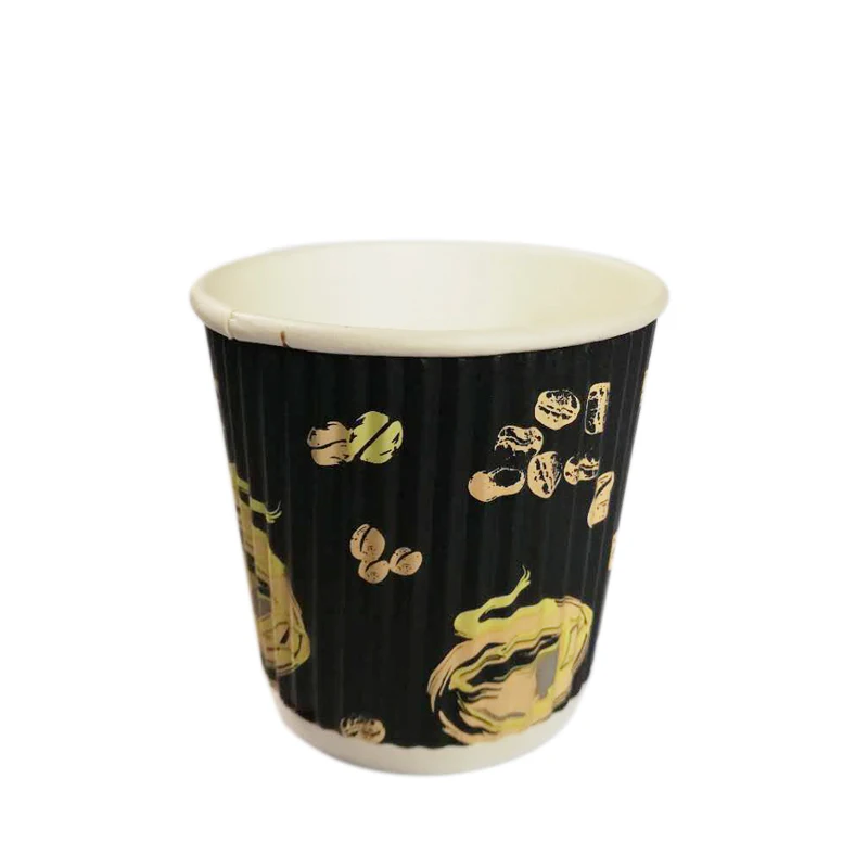 Customized Ripple 4oz~32oz Ripple Wall Paper Cup With Lid