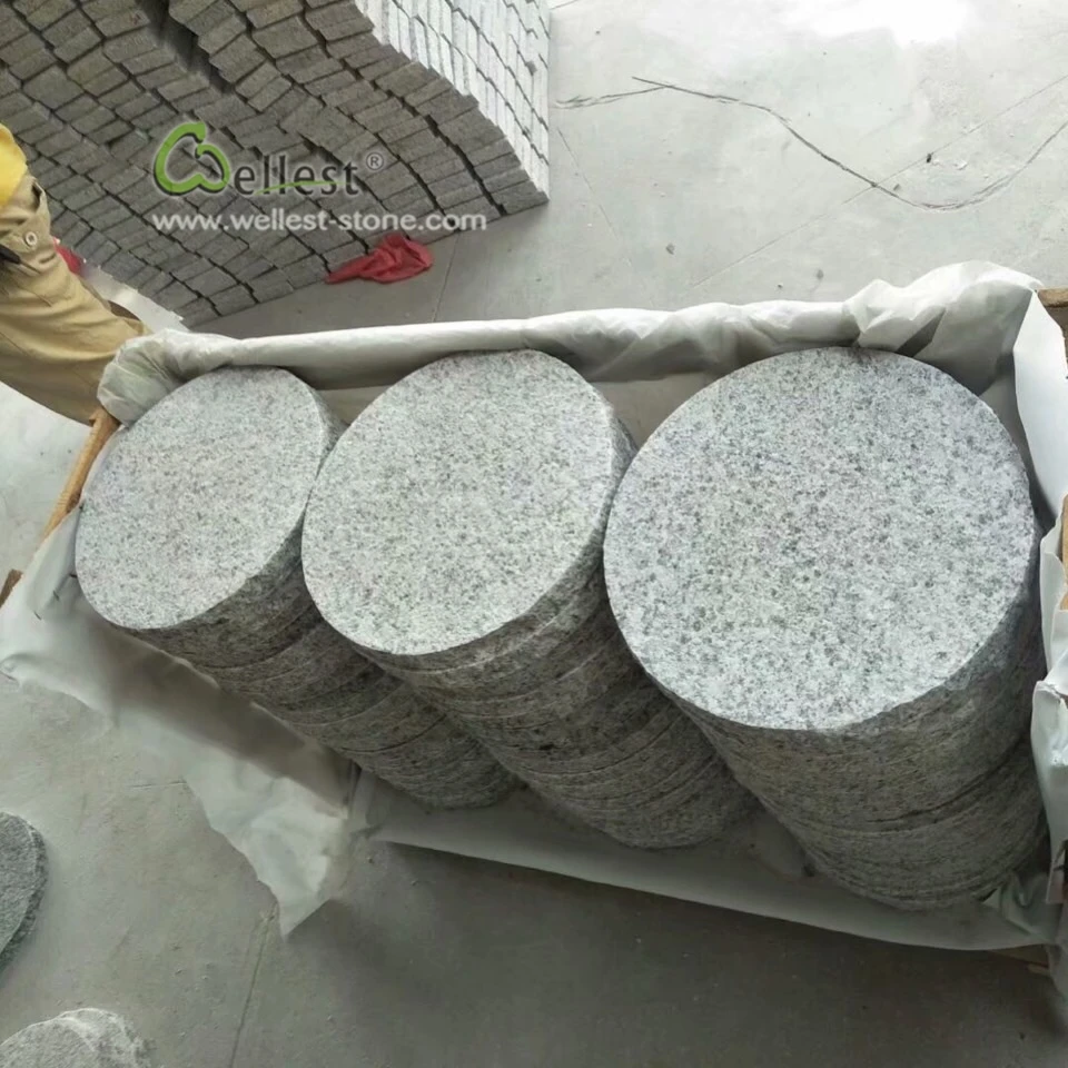
Hot selling white granite round garden steppers 