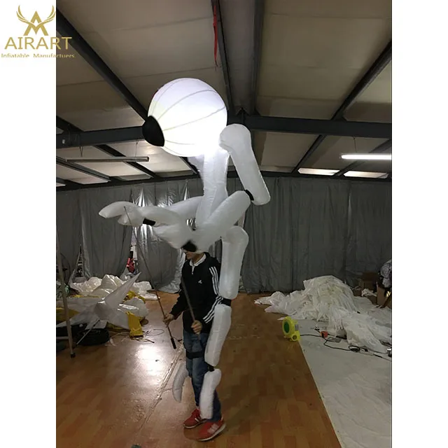 3mH inflatable LED lighting robot shaped costume for party supply