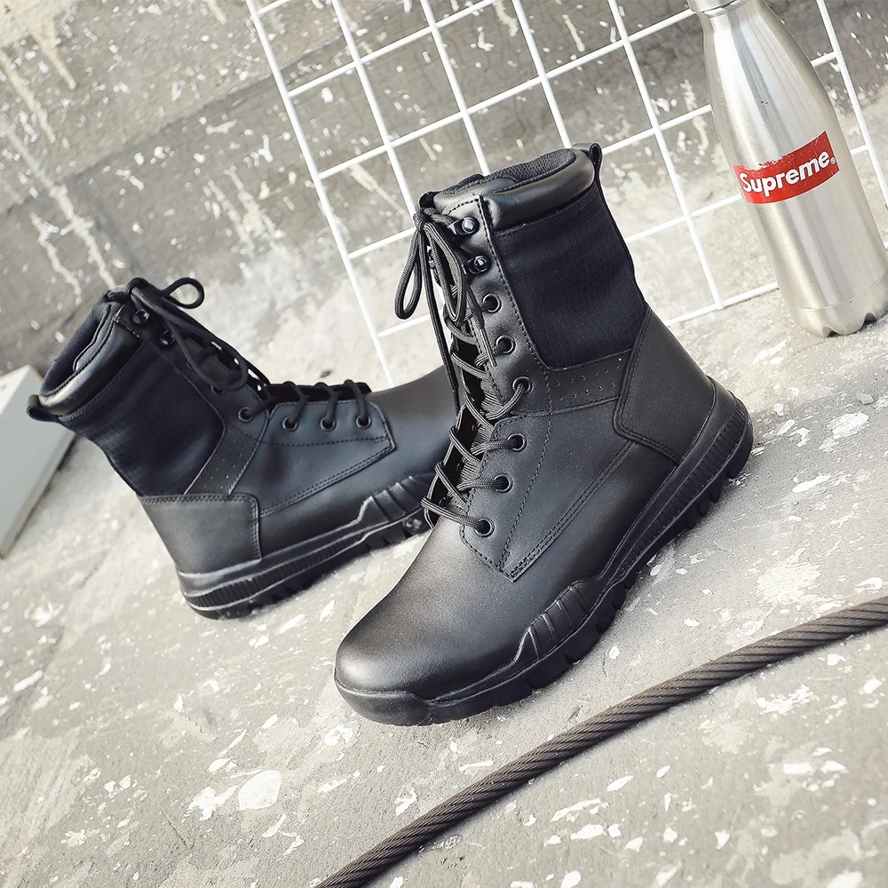 Lace Up Breathable Hunting Tear resistant Camping Footwear Anti Slip Tactical Boots