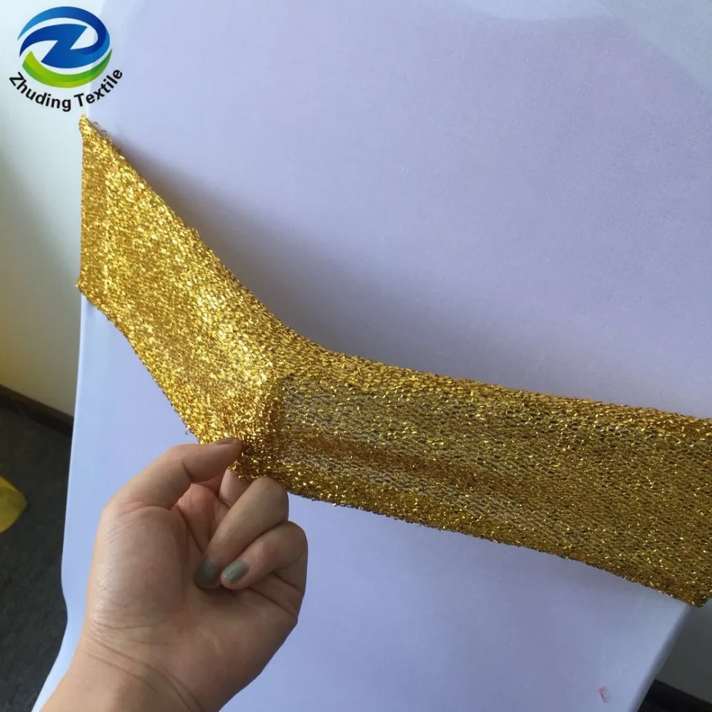 
New design glittering wedding decoration gold sequin chair sashes 