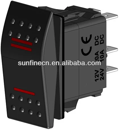 Carling Style 12V 24V Auto/ Marine LED ROCKER SWITCH ON--ON-OFF DPDT 6PIN 2 LIGHTS