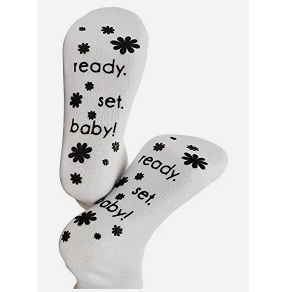 New Goods Inspirational Fun Non Skid Womens Hospital Socks, Baby Shower Gift Maternity Labor Delivery Push Socks