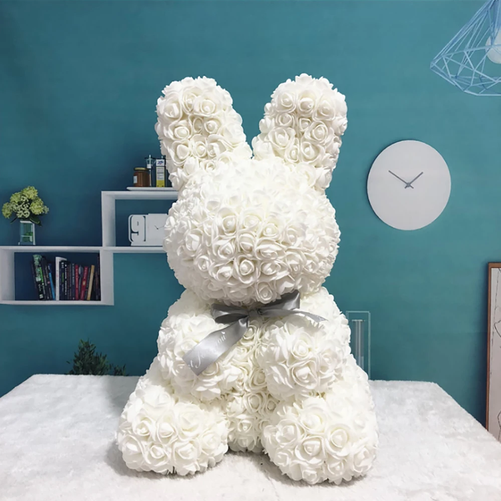 
PE Foam Rose Flower Rabbit Gift Packing Toy Rabbit Gift for Children 