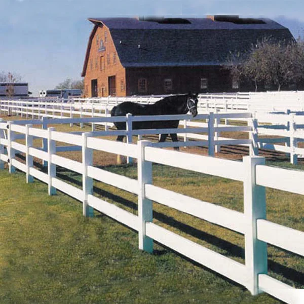 Good quality PVC Vinyl Livestock Fence Cross Rail Horse Fence