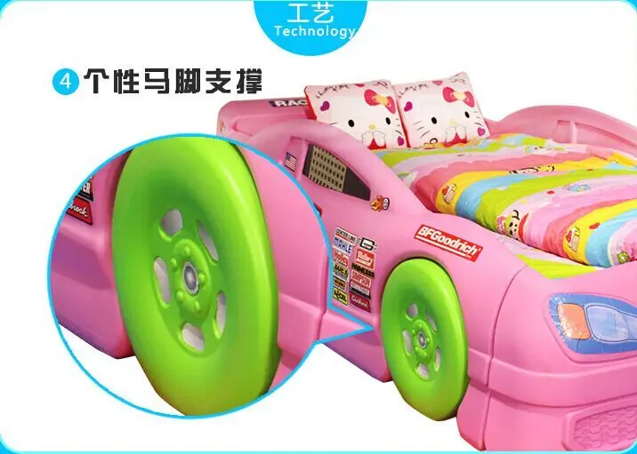 Kids Modern cartoon race Wooden Baby Toddler Car Design Bed Children Furniture simple plastic Bed for sale