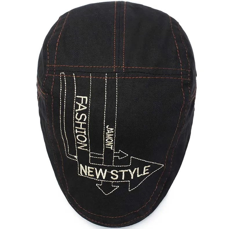 Cabbie Homme Breathable Fashion Letters Embroidery Flat Caps For Men Hat Unisex Beret Denim Forward Cap Women Sun Hats Berets