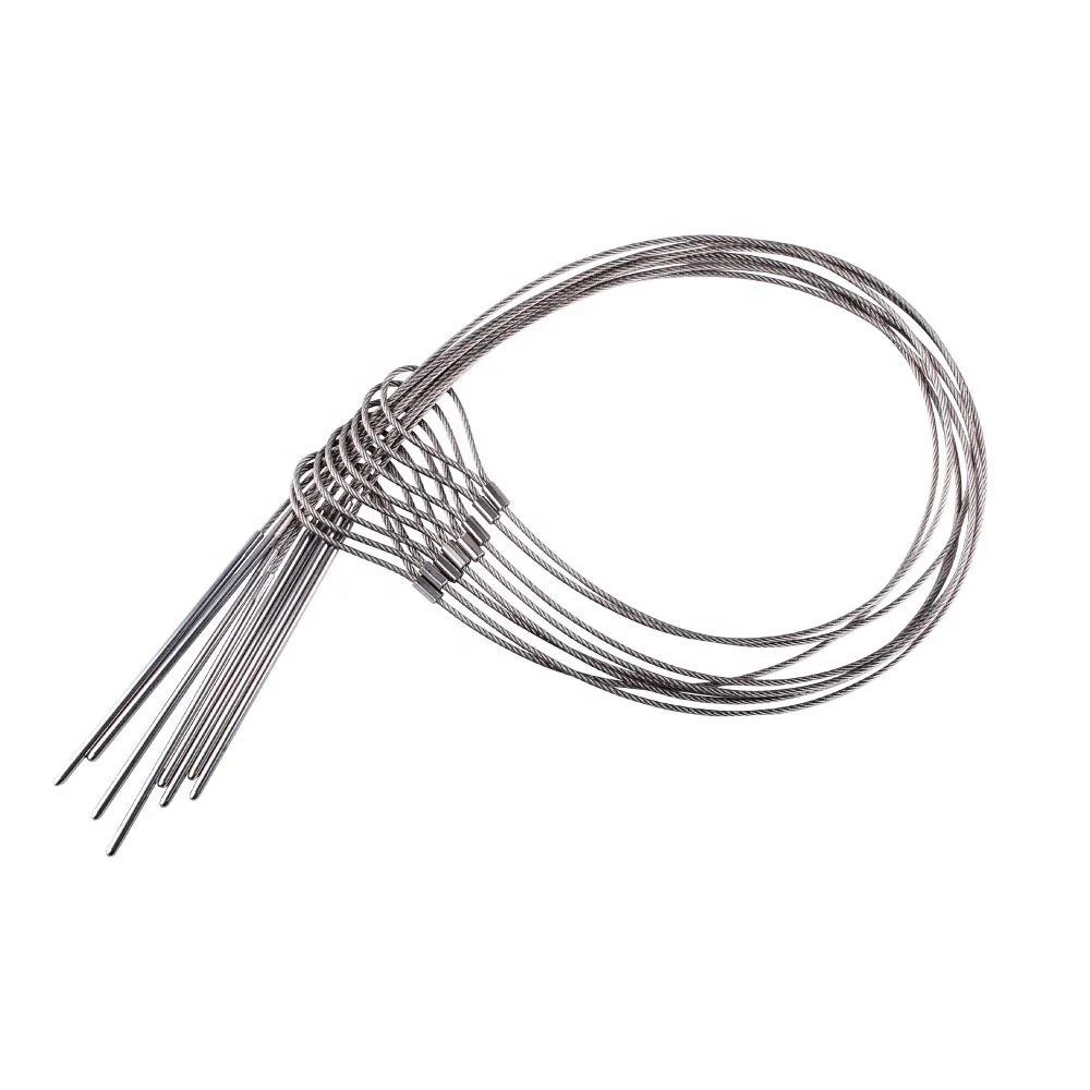 
hot sales BBQ Grill Skewer with Sliding Handle/ Barbecue Roast Flat Nonstick Grilling Skewers BBQ Sticks Set