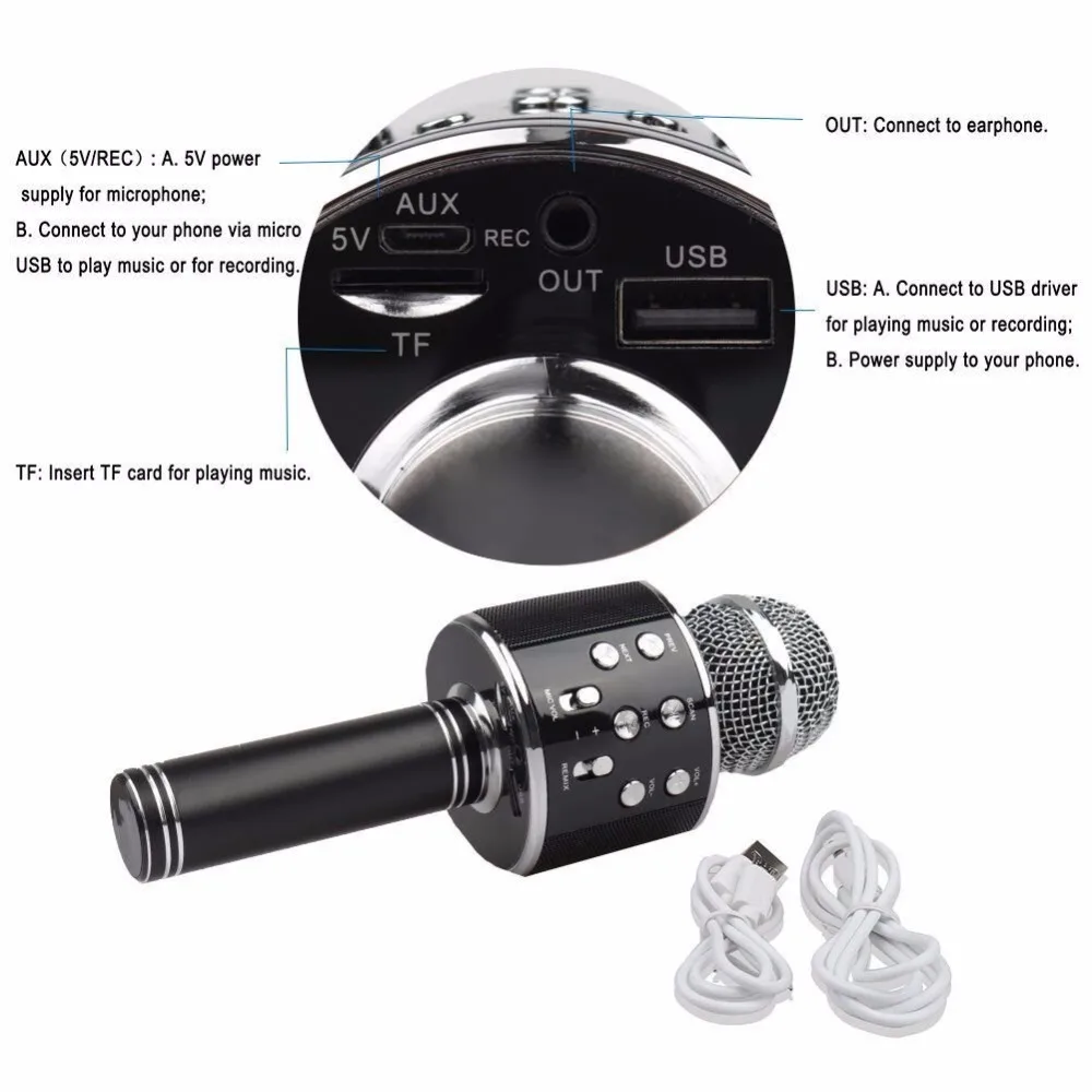 2018 Hot Sale UHF Wireless karaoke Microphone with Signal Receiver for conference system micro phone/performance