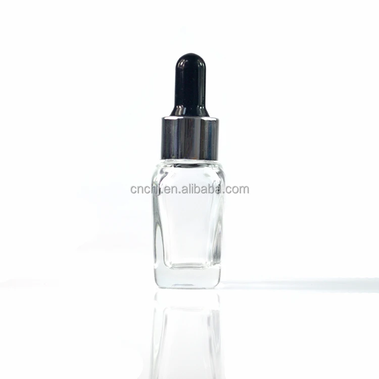 essential oil square shape amber clear colors glass dropper bottle with cap