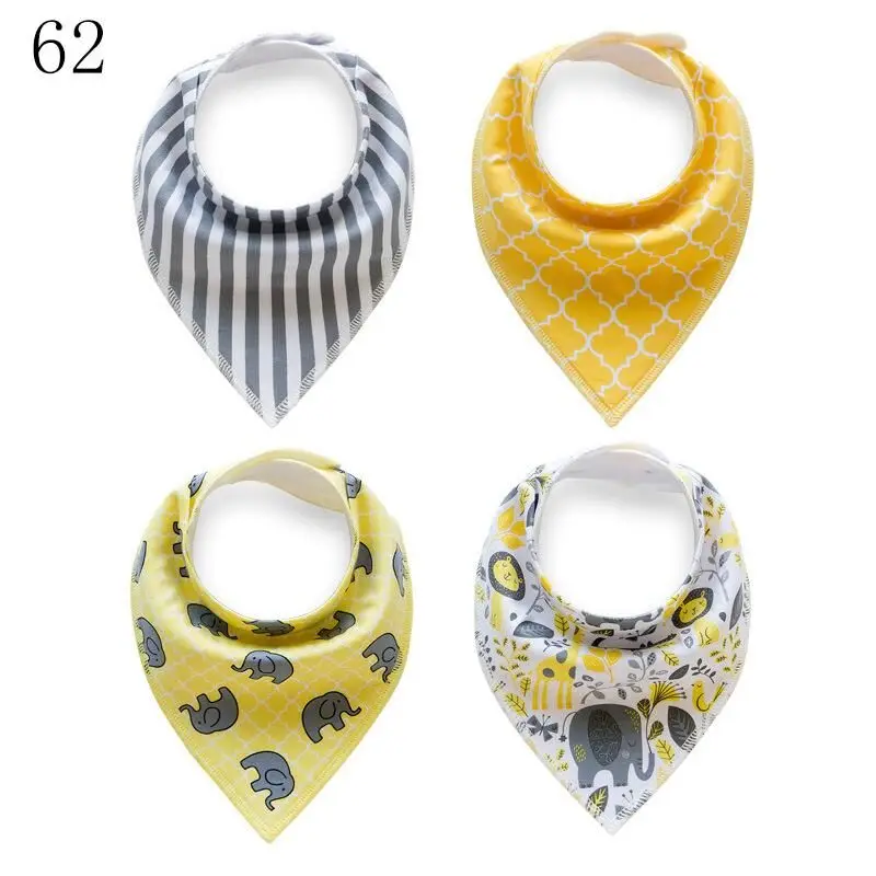 
4Pack Custom Printed Disposable Baby Bibs Bandana Drool Bib Set Baby Bandana 