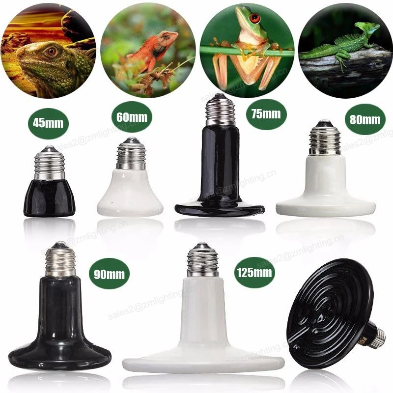 Wholesale price 100w black white infrared ceramic heating lamp for reptiles