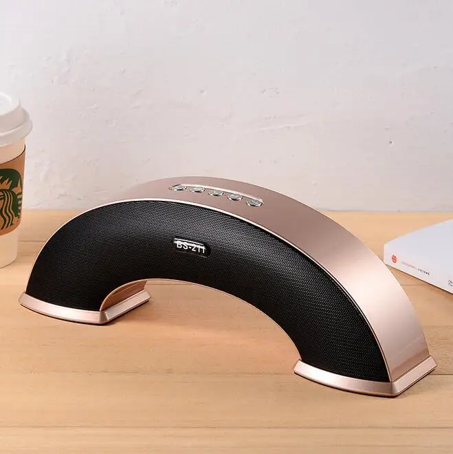 Стерео полукруглый металлический портативная беспроводная мини открытый мост синий зуб динамики беспроводной Радуга динамик