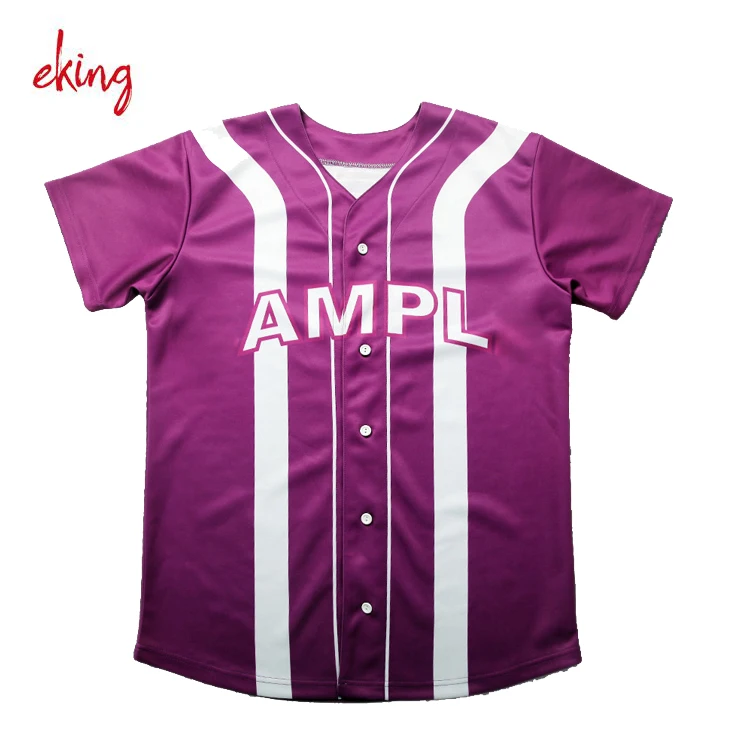 Custom Oversized screen print button down baseball jersey