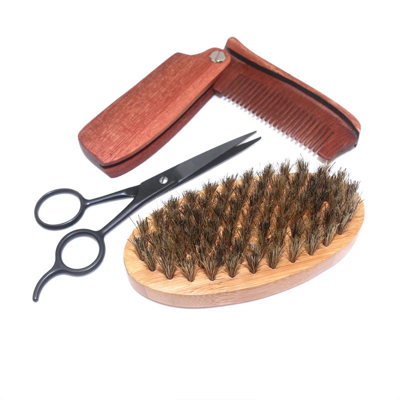 Wholesale Double Edge Safety Straight Razor Soap Bowl Mustache Shaving Beard Brush Stand Beard Grooming Set and Trimming Kit