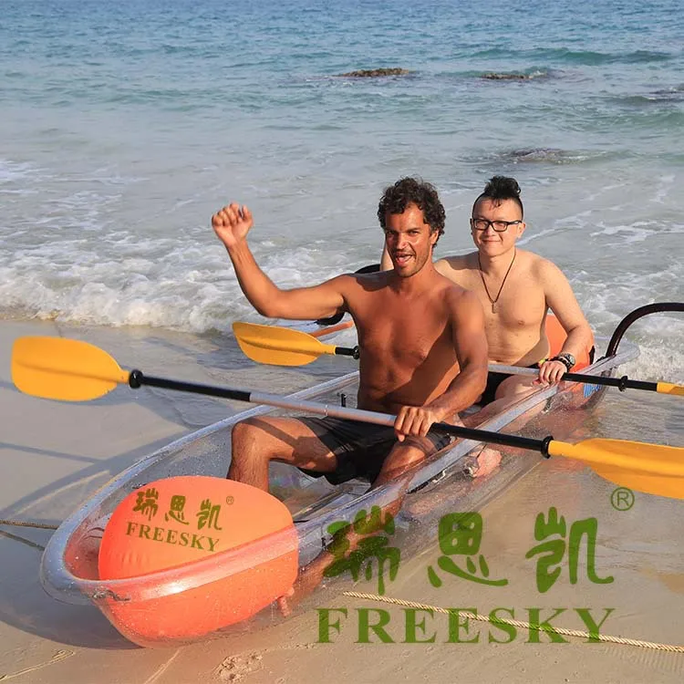 PC 2 seats banana clear bottom peddle boats ships transparent for sale