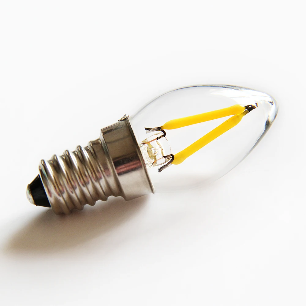 C7 1 Вт прозрачная стеклянная мини-нить светодиодная искусственная Свеча лампа для украшения