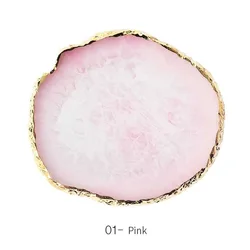 Misscheering 1 Pcs Round False Nail Tips Display Board Resin Stone Color Painting Palette Holder Practice Nail Art Tools