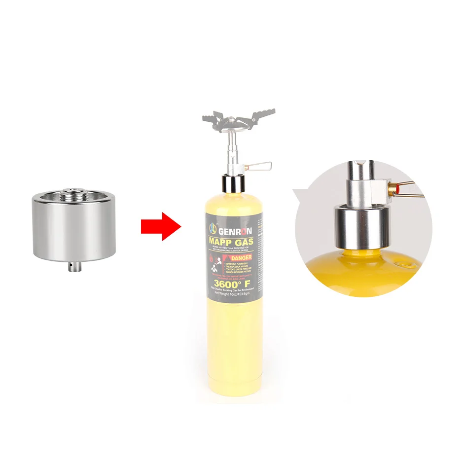 Camping Stove Flat Propane Gas Bottle to Mapp Gas Tank Cylinder Valve Adapter Connector Convert Converter Switch Transfer Tool