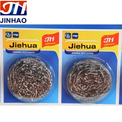 High quality and cheap 12 pcs stainless steel scourer with blister card packing for kitchen cleaning