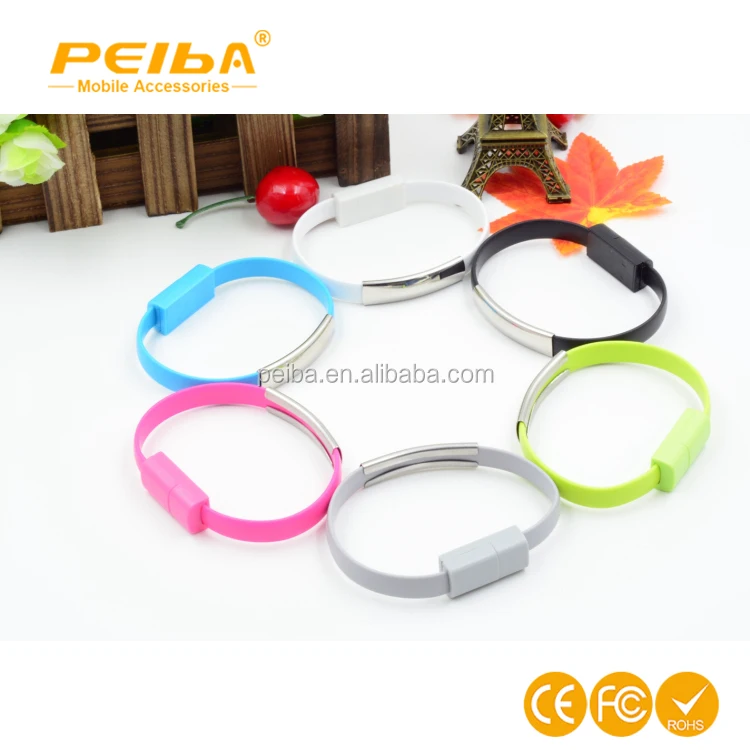 
Custom Logo 2in1 Bracelet Style Cord USB Charging Cable For iPhone 