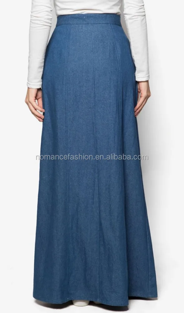 Button Down long maxi skirt womens