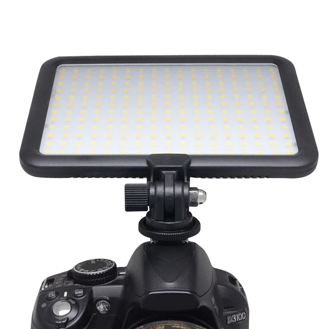 TTV-204 LED on-Camera Video Light Panel Bi-color 3200K~5500K Dimmable for Canon Nikon Pentax DSLR Camera for Studio Photography