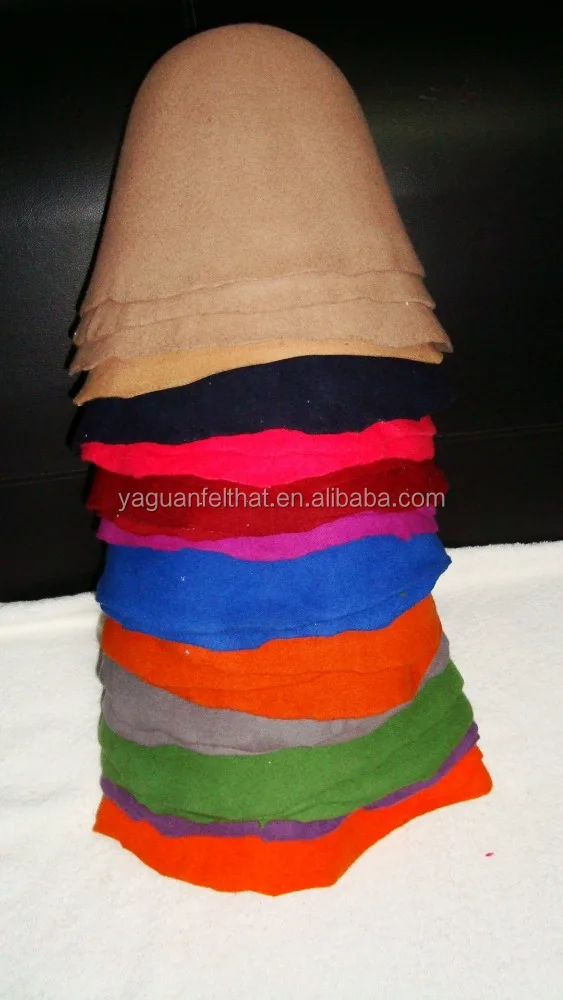 
100% pure wool felt hat bodies cone hoods, flare 