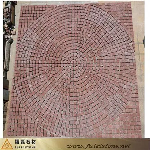 natural red porphyry paving stone
