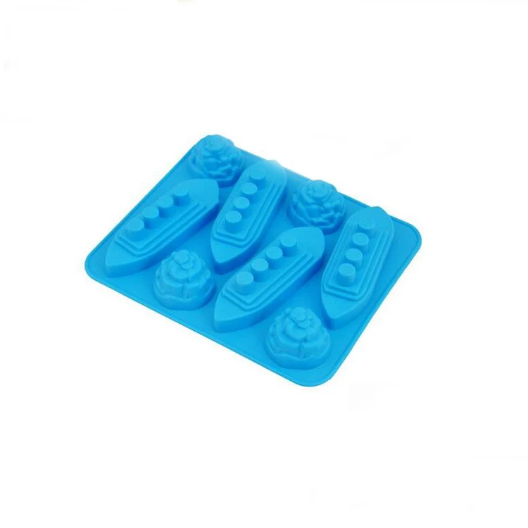 BHD 8 cavities latest design titanic ship toy shape fine Silicone ice cube mold