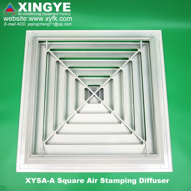 air ventilation system Air conditioner Ceiling HVAC square cheap stamping diffusers louvers grilles good quality XYSA-A600
