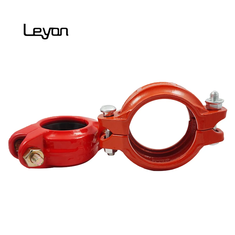 Chinese pipe fittings ductile cast iron grooved flexible coupling rigid coupling for fire fighting pipe fitting